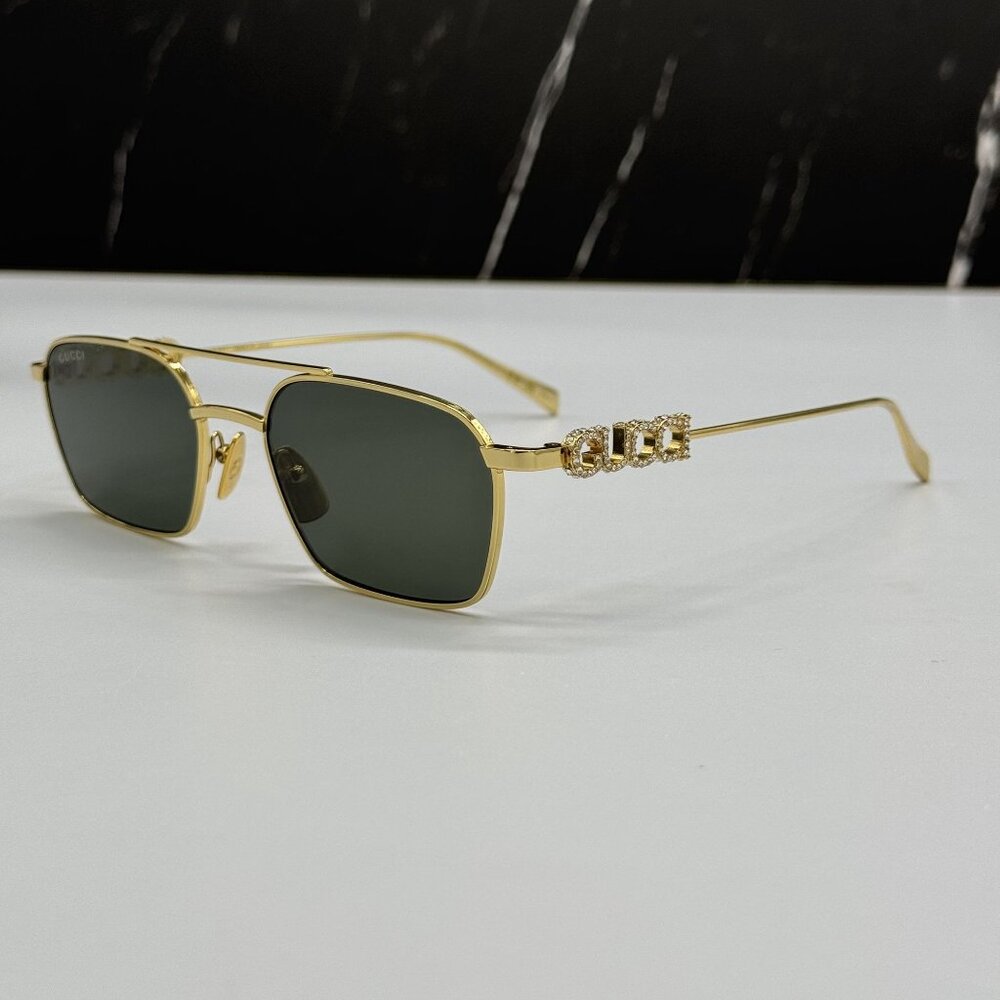NEW GUCCI SUNGLASSES GOLD UNISEX EYEWEAR GUCCI GG1804S 001 - Picture 6 of 13